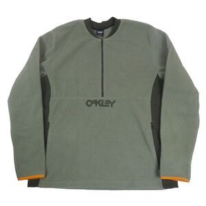 Oakley Fluffy 1/2 Zip Jacket Mens‎ 2XL Washed Army Embroidered Fleece Pullover